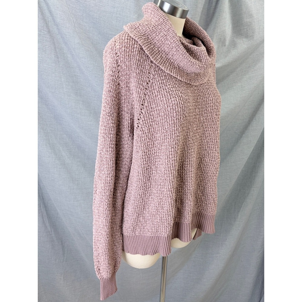 Free People Mauve Chunky Knit Cowl Neck Sweater S Fall Autumn Fashion